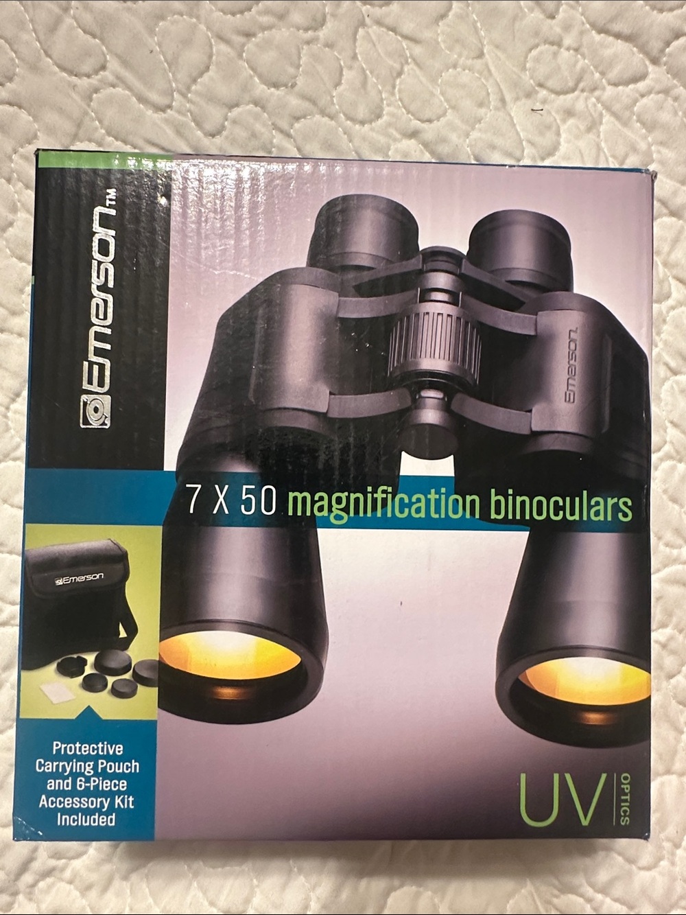 Emerson 7x50 Black Magnification Binoculars with UV Optics